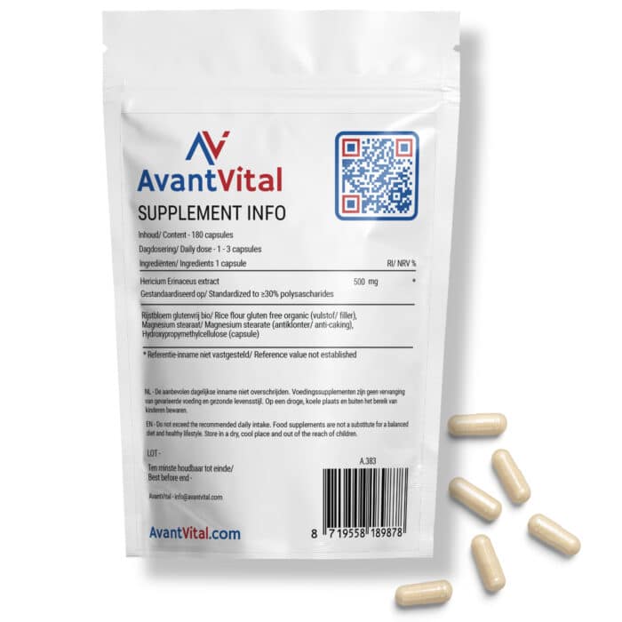 Hericium Erinaceus – 500 mg Paddenstoelen AvantVital 6