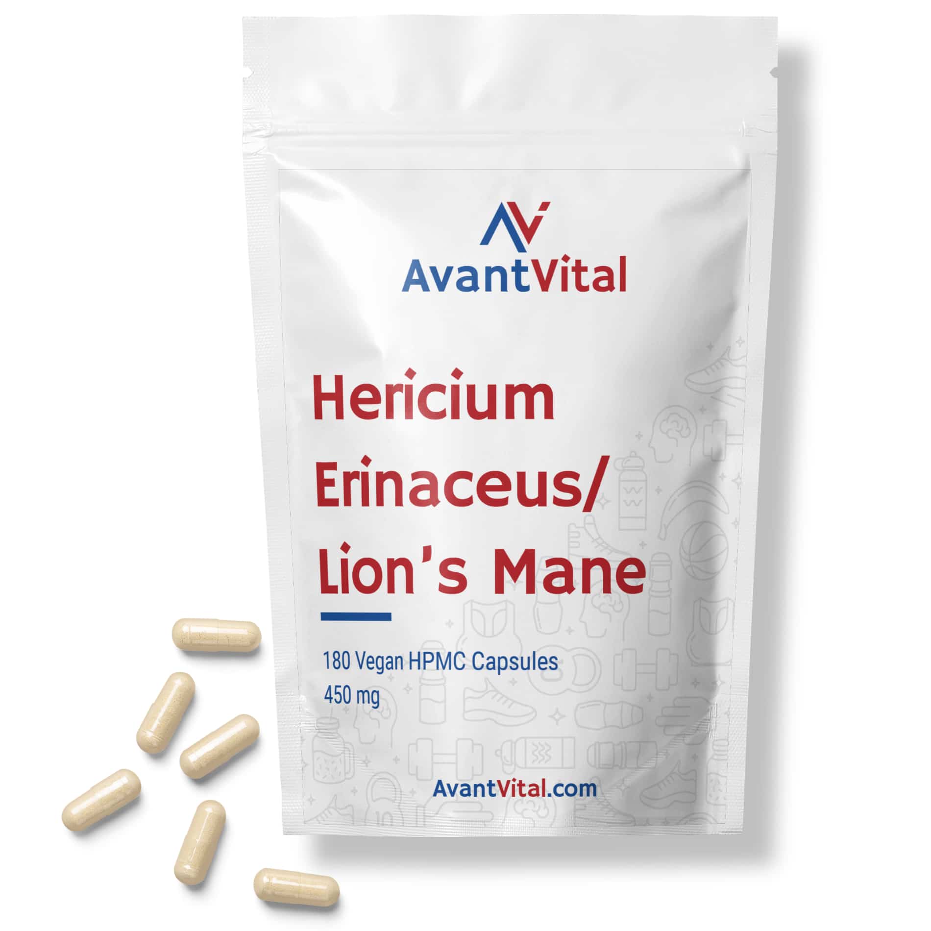 Lion’s Mane – Hericium Erinaceus – 450 mg Paddenstoelen 3 Lion’s Mane – Hericium Erinaceus – 450 mg Paddenstoelen AvantVital 3