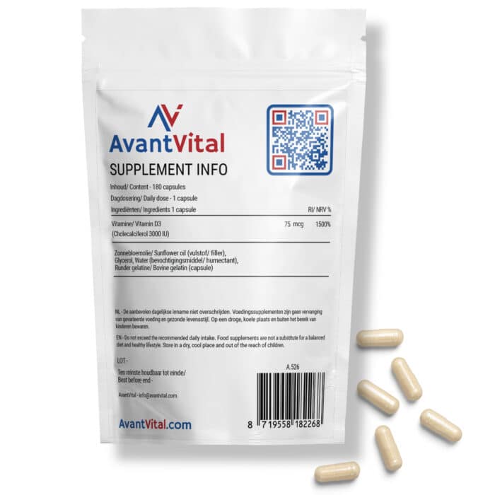 Vitamine D3 – 3000 IU Ontstekingsremmend AvantVital 4