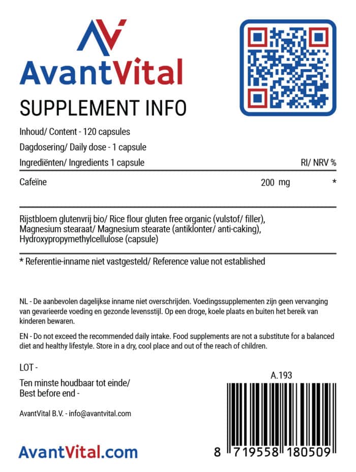 Cafeïne – 200 mg AvantVital AvantVital 5